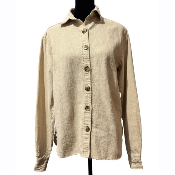 Princess Polly Tops - Sammy Robinson x Princess Polly Linen Blend Shirt Size 6
